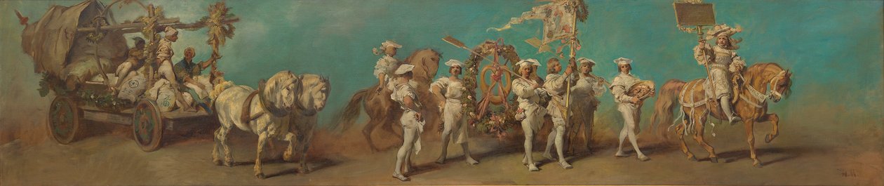 Návrh pro slavnostní průvod roku 1879 - Mlynáři a pekaři od Hans Makart
