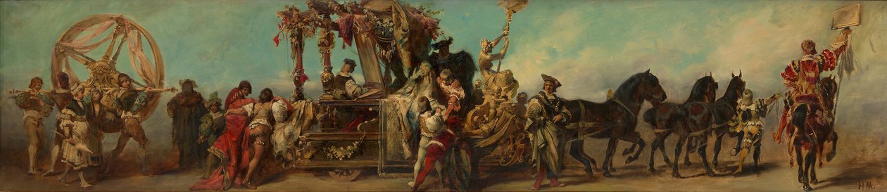 Návrh průvodu z roku 1879 – Textilní průmysl od Hans Makart