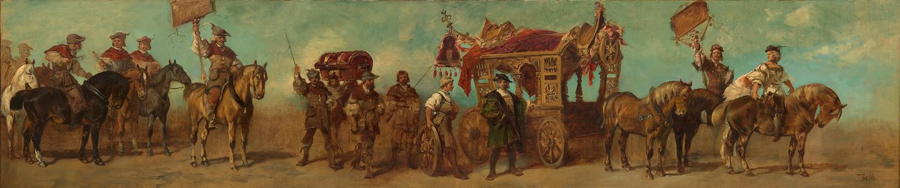 Návrh na slavnostní průvod roku 1879 - Výrobci vozů, sedláři, řemenáři a brašnáři od Hans Makart