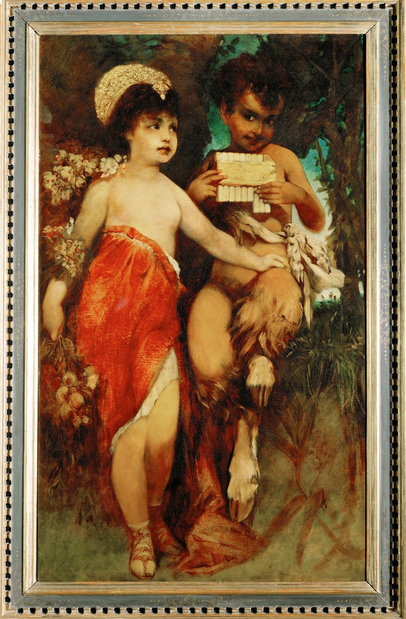 Faun a nymfa ... (malba na plátně) od Hans Makart