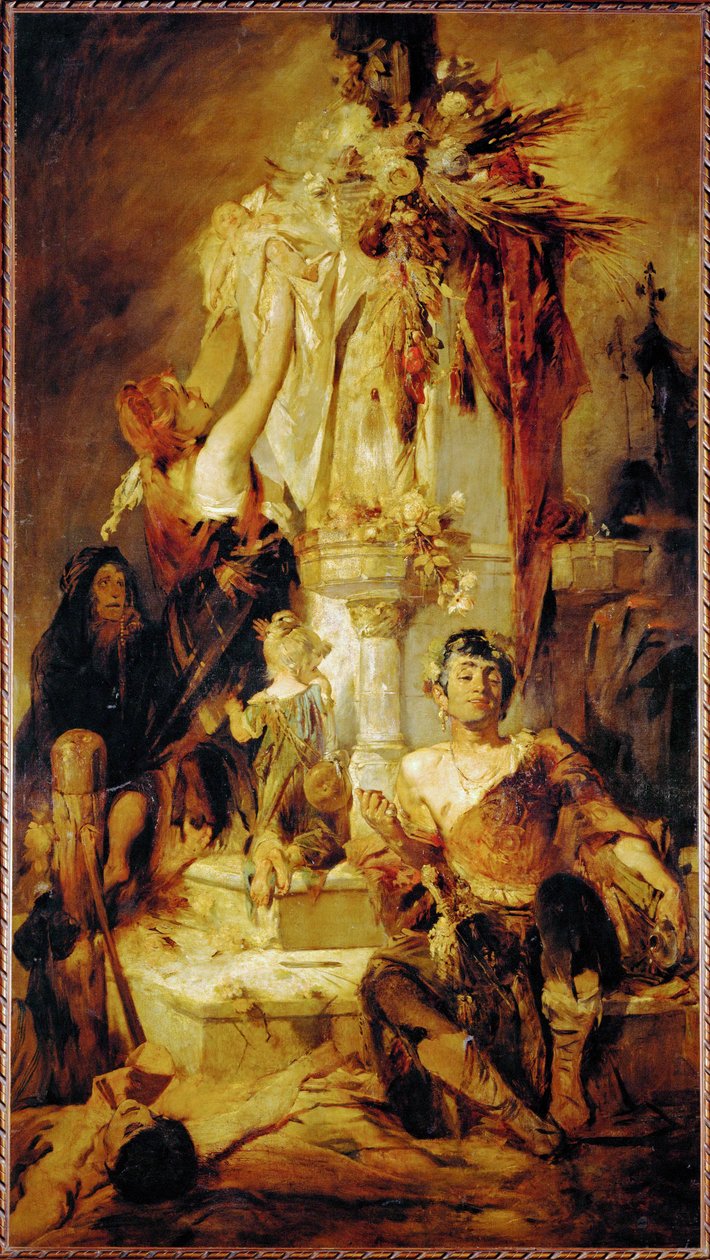 Obětní scéna ... (malba na plátně) od Hans Makart