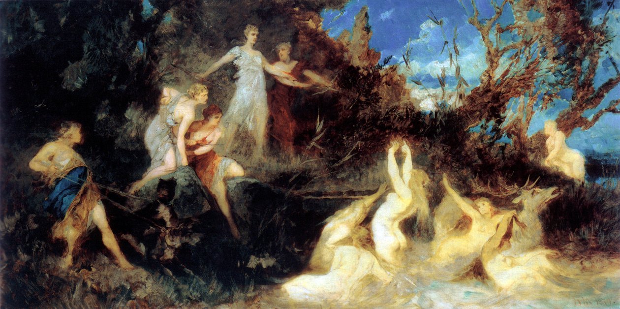 Hon na Dianu, studie, 1879. od Hans Makart