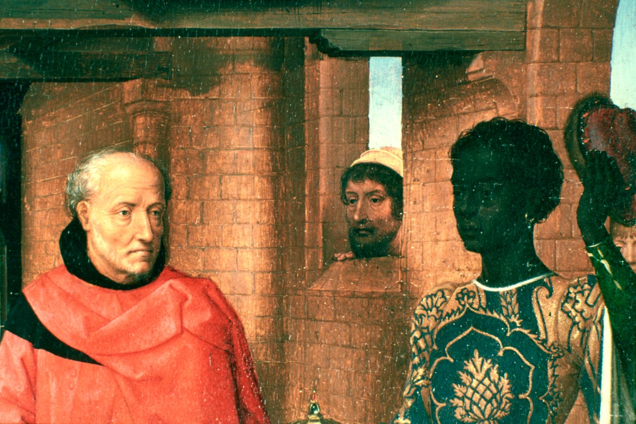 Klanění tří králů, Triptych, Detail, c1453-1494 od Hans Memling