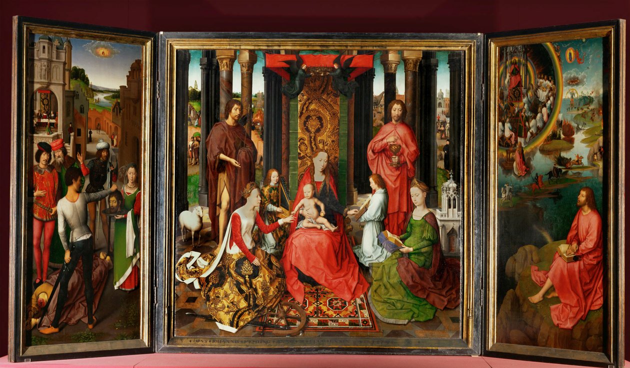 Oltářní obraz svatého Jana Křtitele a svatého Jana Evangelisty ... od Hans Memling