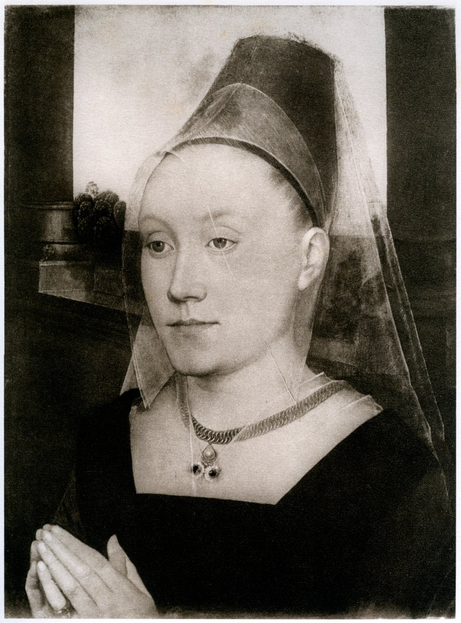 Barbara Van Vlaenderbergh, manželka Guillauma Moreela, c1480, 1927 od Hans Memling