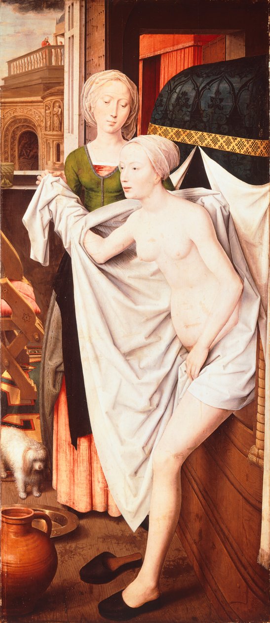 Bathsheba ve vaně, kolem 1485 (malba) od Hans Memling