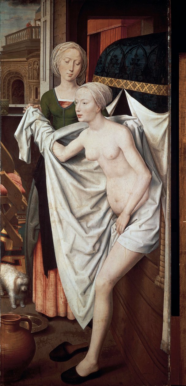 Bathsheba ve vaně, kolem 1485 (malba) od Hans Memling