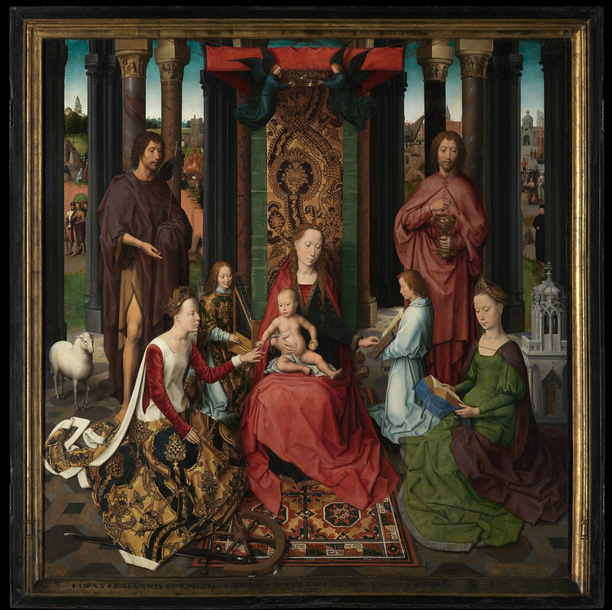Centrální panel Triptychu svatého Jana Křtitele a svatého Jana Evangelisty od Hans Memling