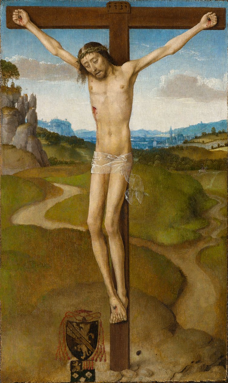 Kristus na kříži, kolem roku 1480 (olej na desce) od Hans Memling