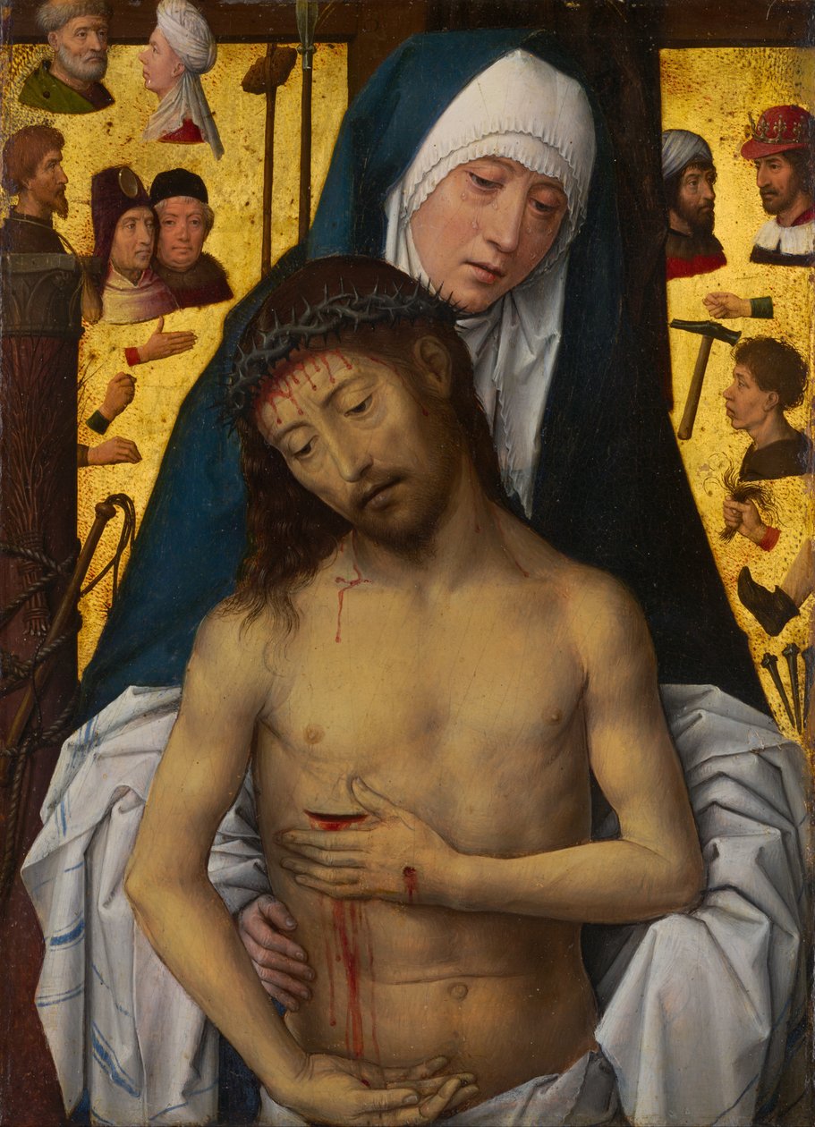 Panna Maria ukazuje muže bolesti od Hans Memling