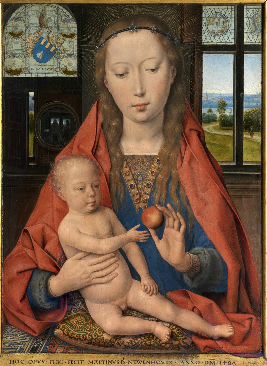 Detail diptychu Maarten van Nieuwenhove od Hans Memling