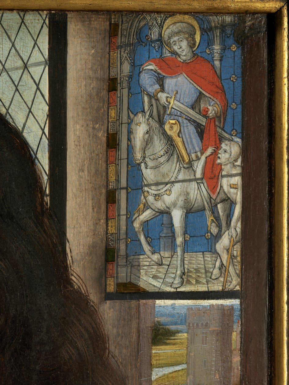 Detail diptychu Maarten van Nieuwenhove od Hans Memling