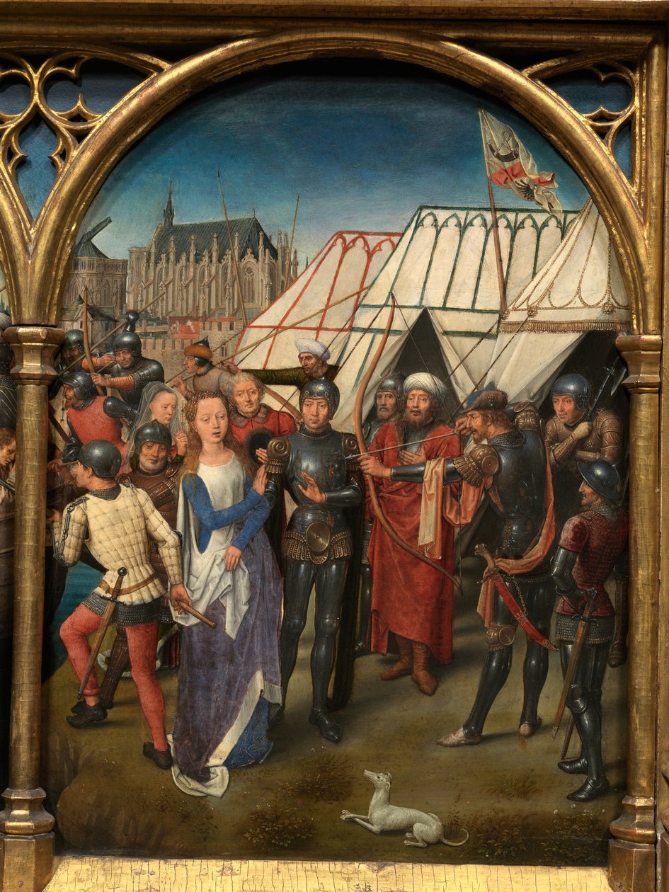 Detail relikviáře svaté Uršuly od Hans Memling
