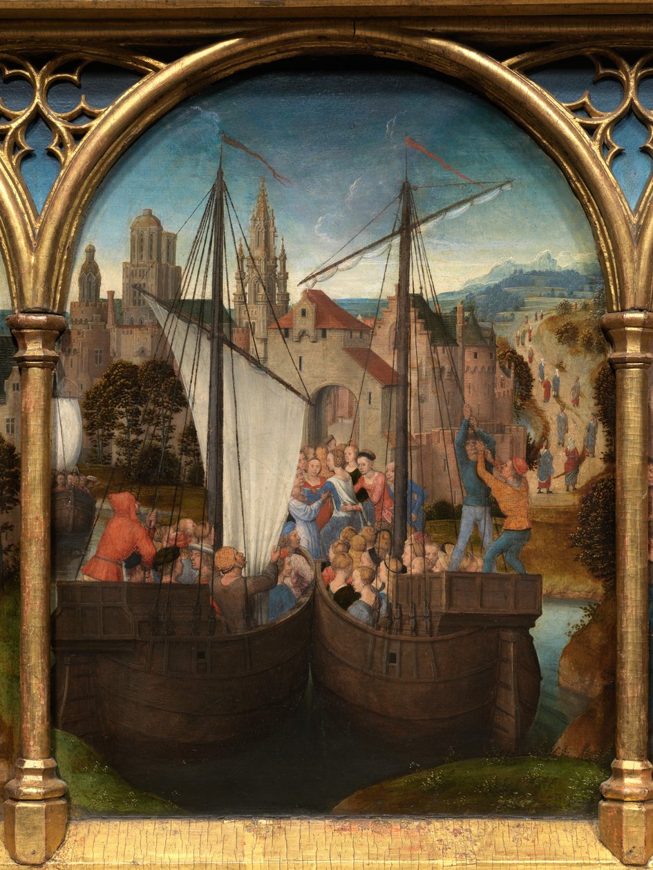 Detail relikviáře svaté Uršuly od Hans Memling