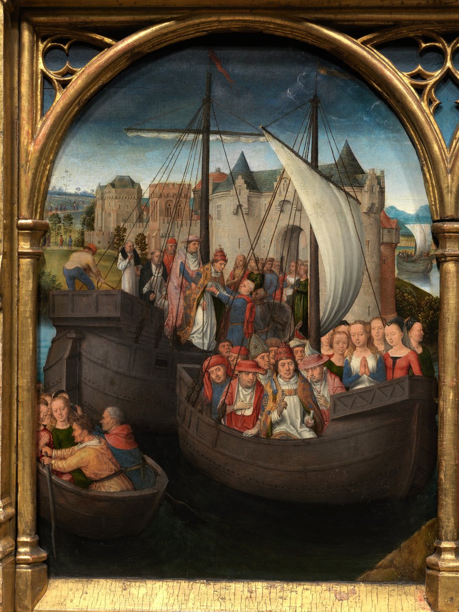 Detail relikviáře svaté Uršuly od Hans Memling