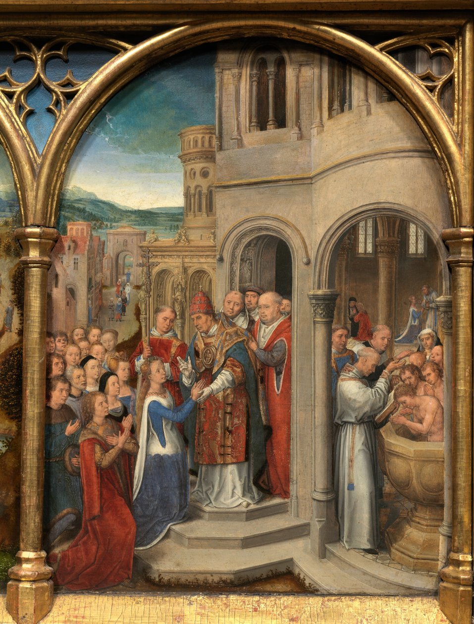 Detail relikviáře svaté Uršuly od Hans Memling