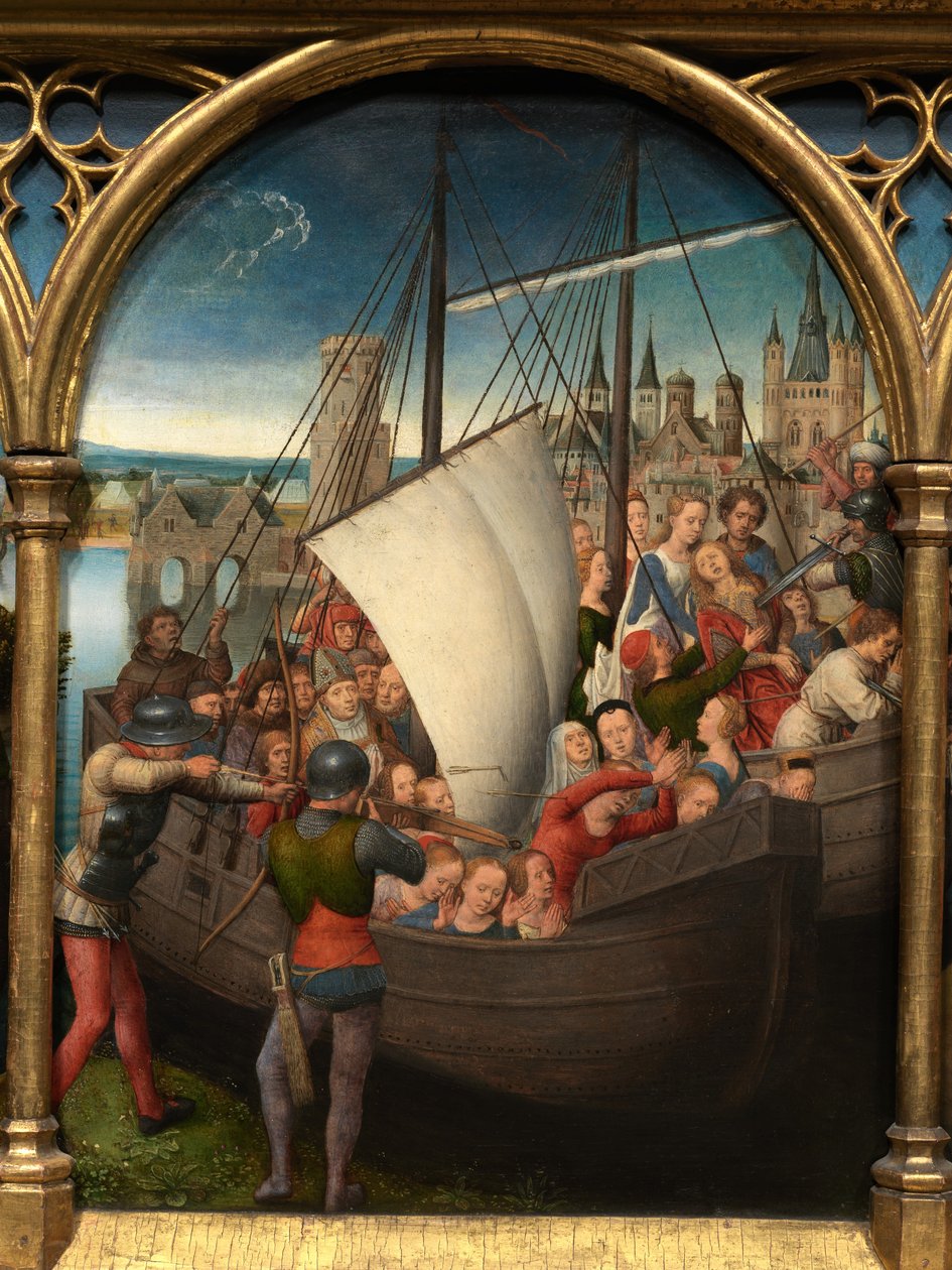 Detail relikviáře svaté Uršuly od Hans Memling