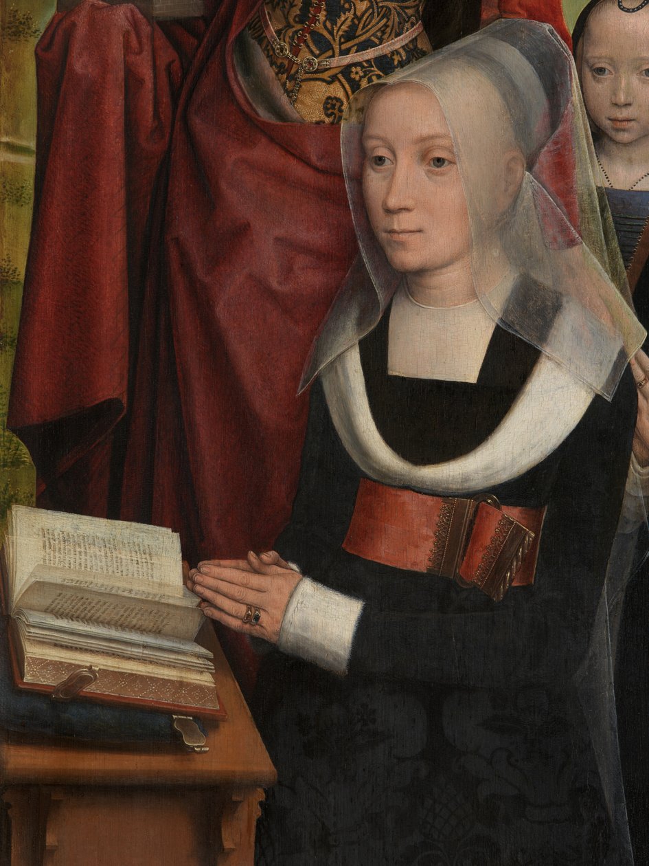 Detail Triptychu Willema Moreela od Hans Memling