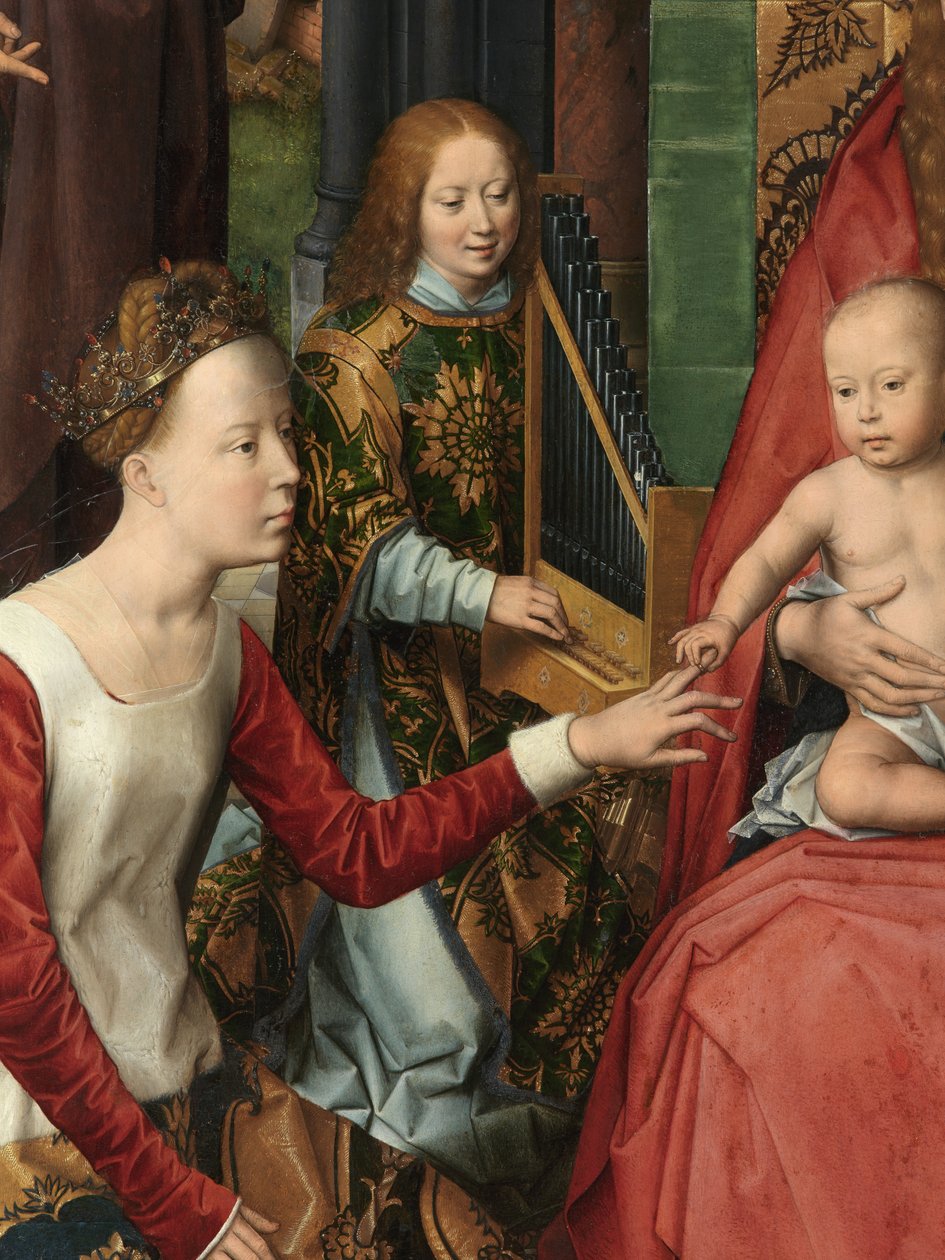 Detail centrálního panelu Triptychu svatého Jana Křtitele a svatého Jana Evangelisty od Hans Memling
