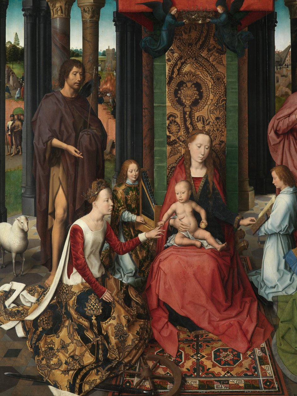 Detail centrálního panelu Triptychu svatého Jana Křtitele a svatého Jana Evangelisty od Hans Memling