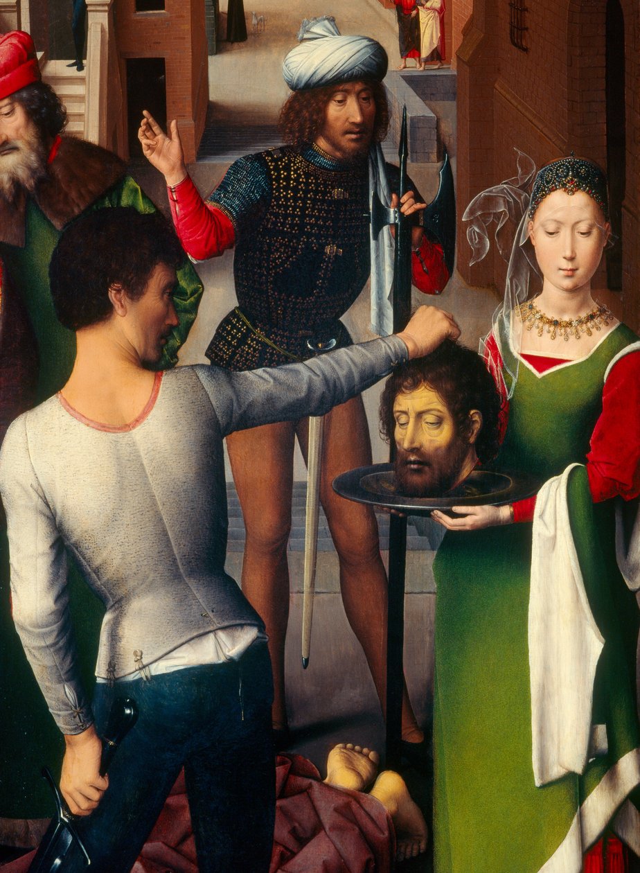 Detail levého panelu Triptychu svatého Jana Křtitele a svatého Jana Evangelisty od Hans Memling
