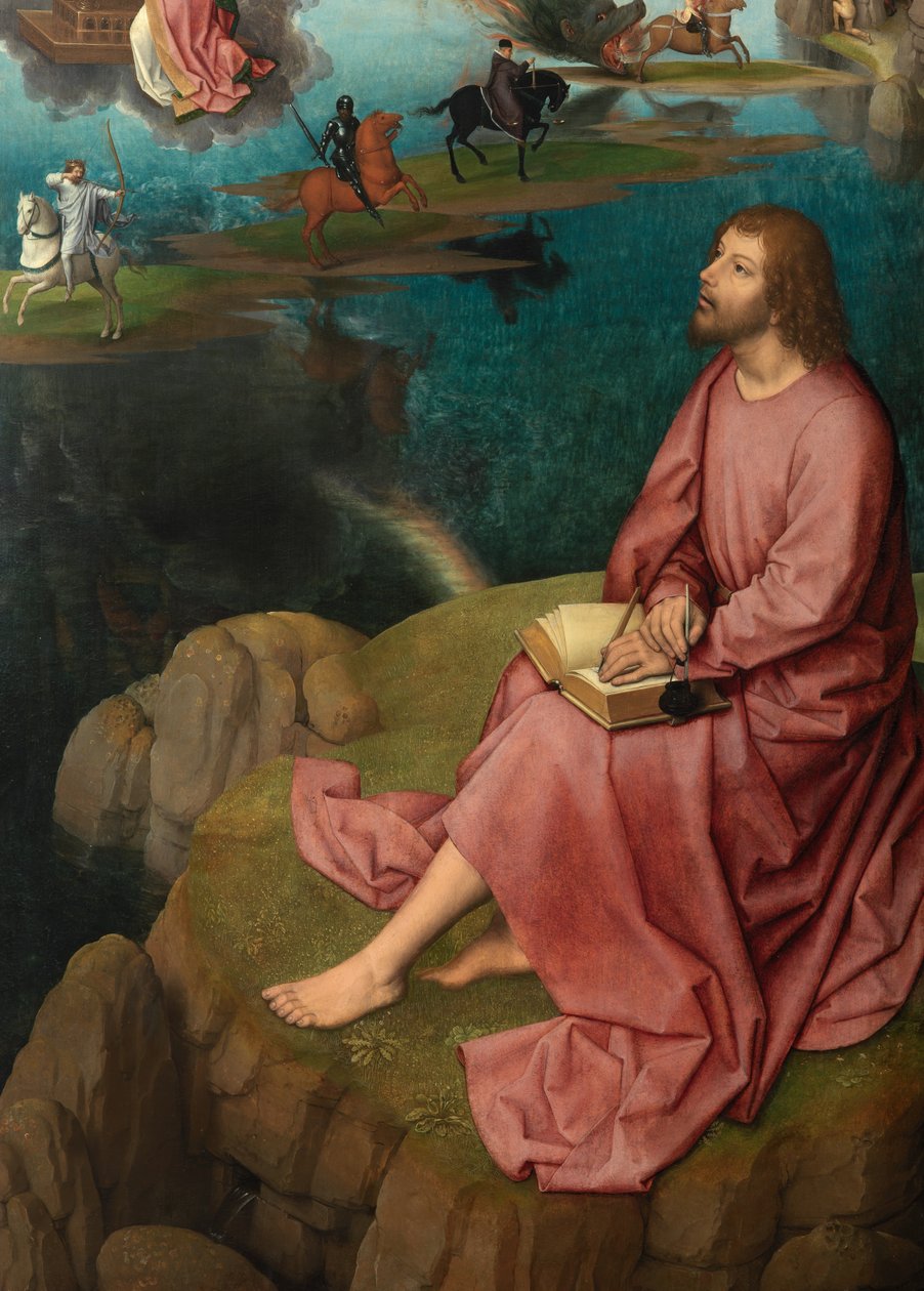 Detail pravého panelu Triptychu svatého Jana Křtitele a svatého Jana Evangelisty od Hans Memling