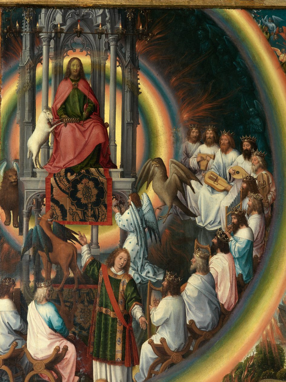 Detail pravého panelu Triptychu svatého Jana Křtitele a svatého Jana Evangelisty od Hans Memling