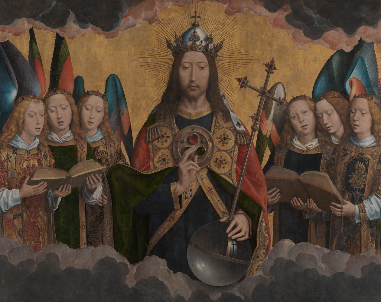 Bůh Otec se zpívajícími anděly od Hans Memling