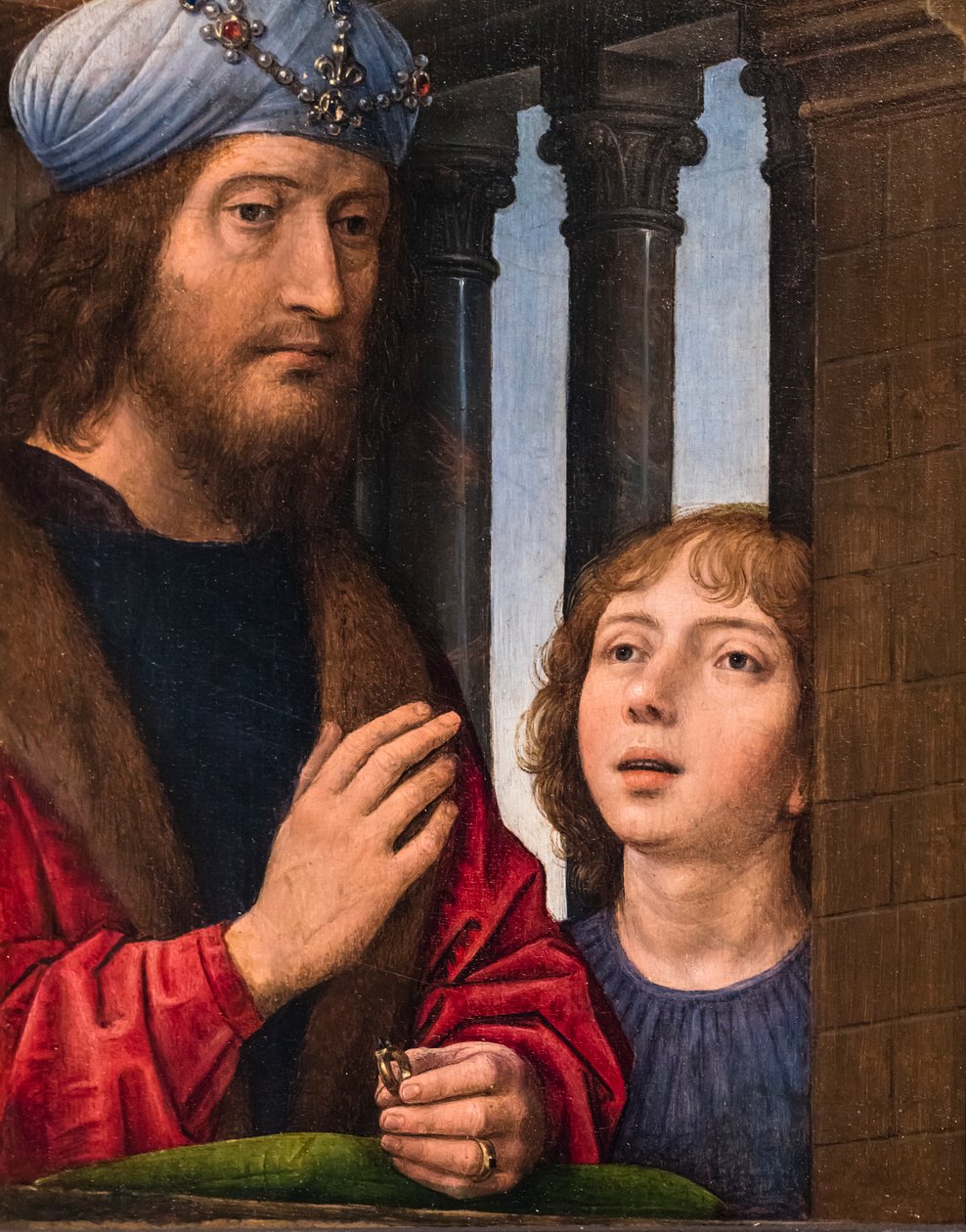 Král David a jeho syn, asi 1485 (olej na dřevě (dub)) od Hans Memling