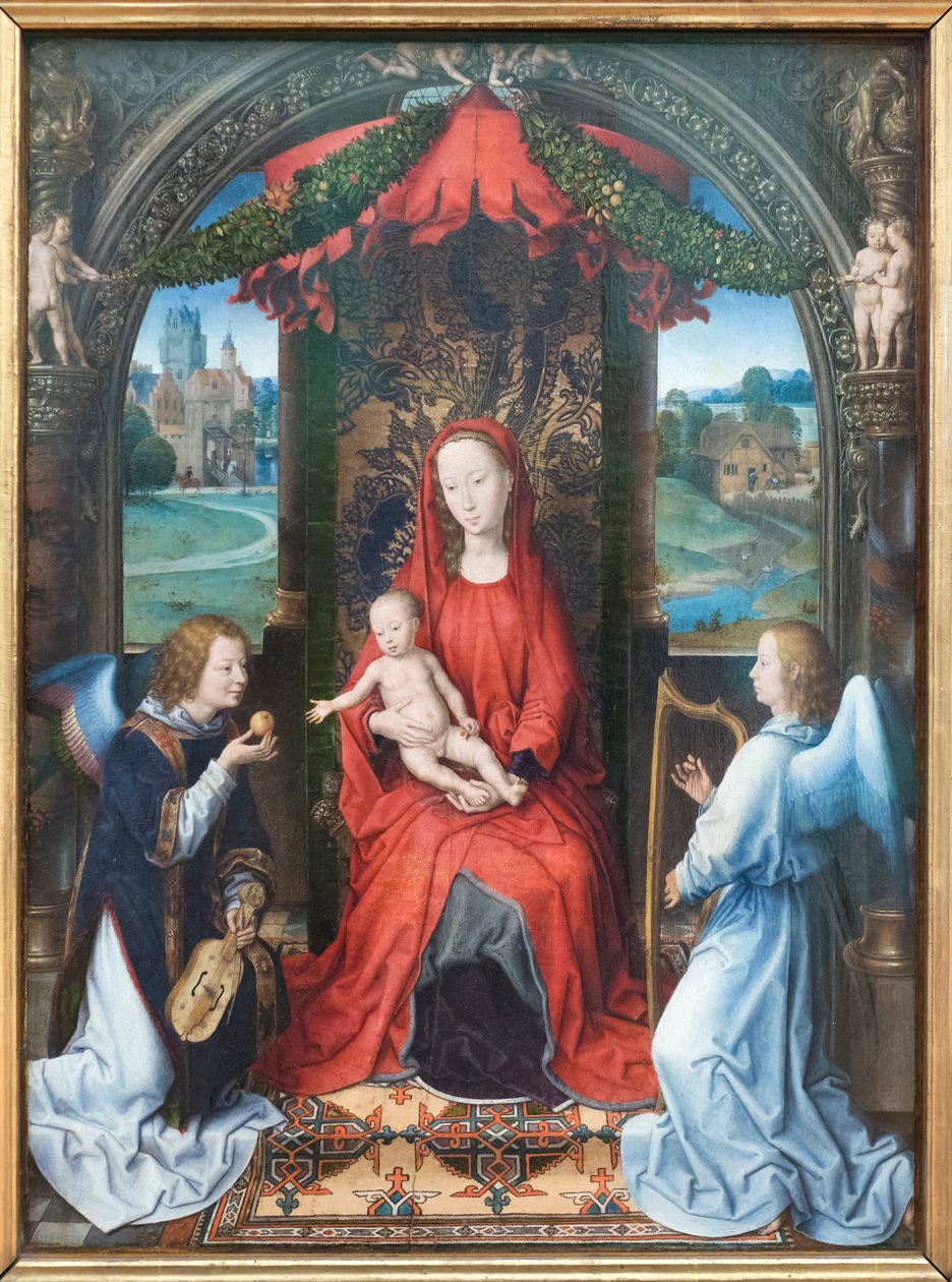 Madona s dítětem na trůnu s anděly od Hans Memling