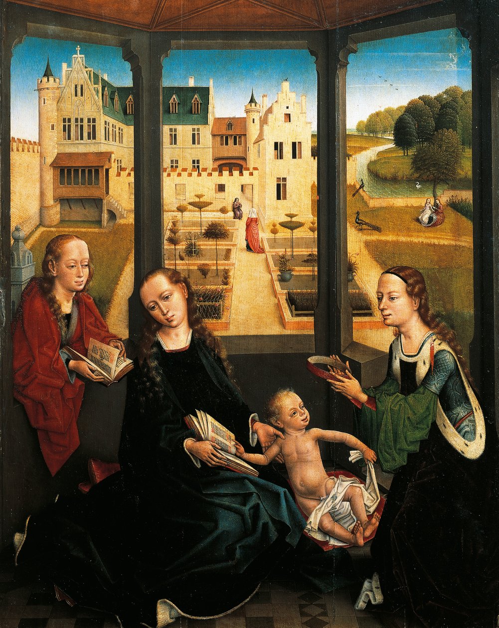 Madonna a dítě v zahradě od Hans Memling