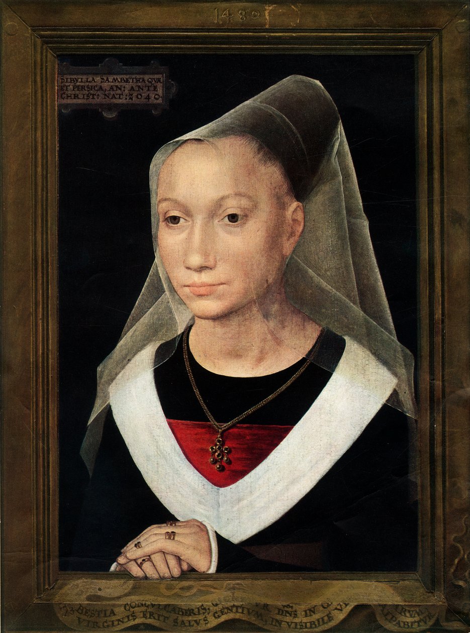 Portrét Marie, dcery Willema Moreela, 1480. od Hans Memling