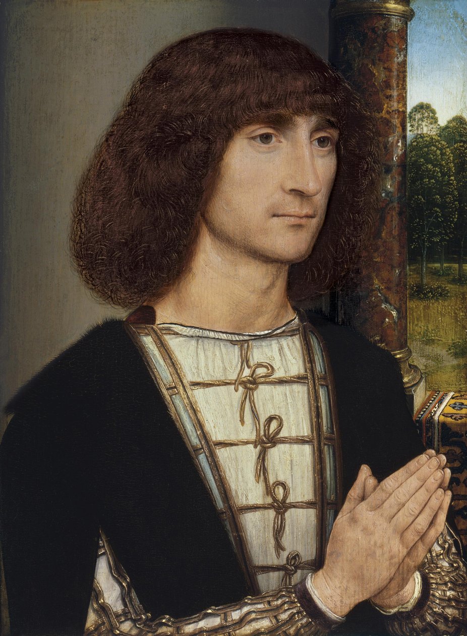 Portrét modlícího se mladého muže, cca 1485 od Hans Memling