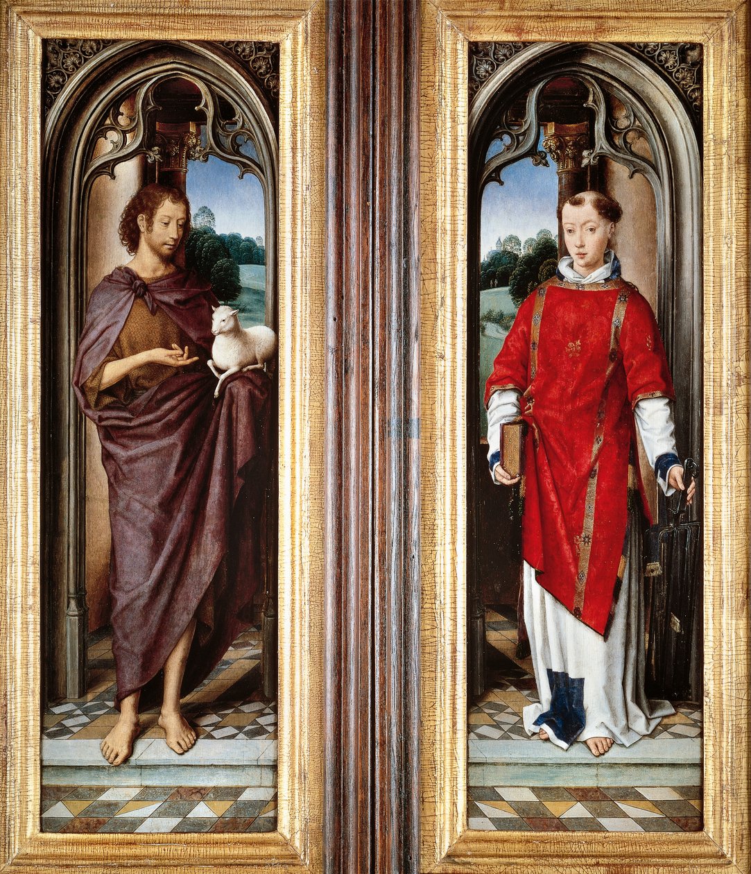 St John Baptist a St Lawrence, od Hanse Memlinga (cca 1430-1494) od Hans Memling