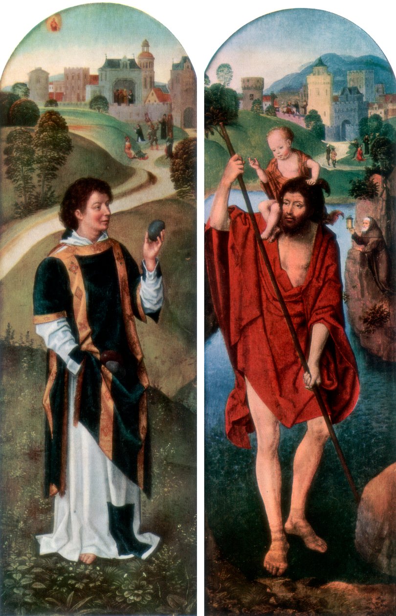 Svatý Štěpán a svatý Kryštof, 1927 od Hans Memling