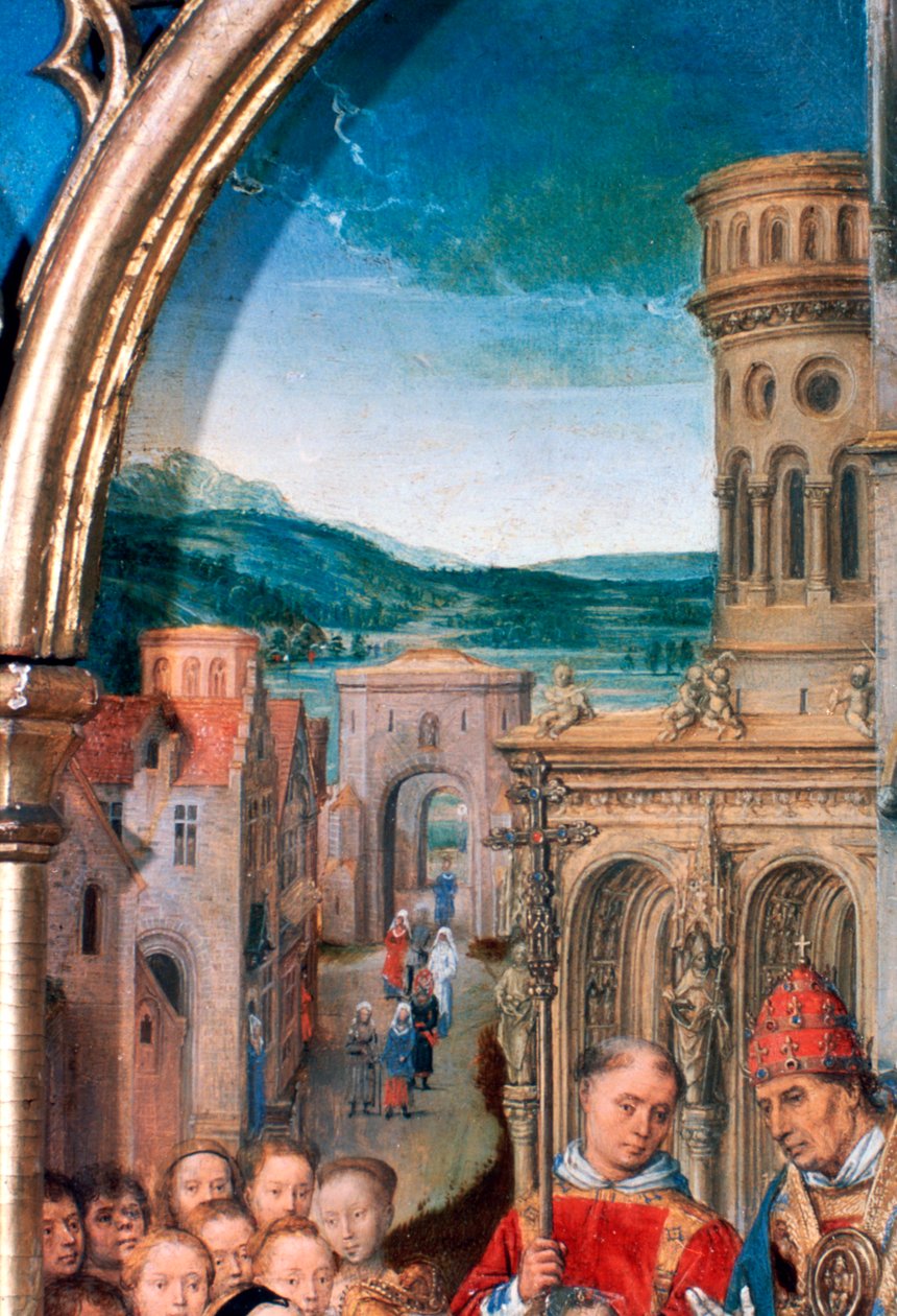 Svatyně St Ursula, Příjezd do Říma, Detail, 1489 od Hans Memling