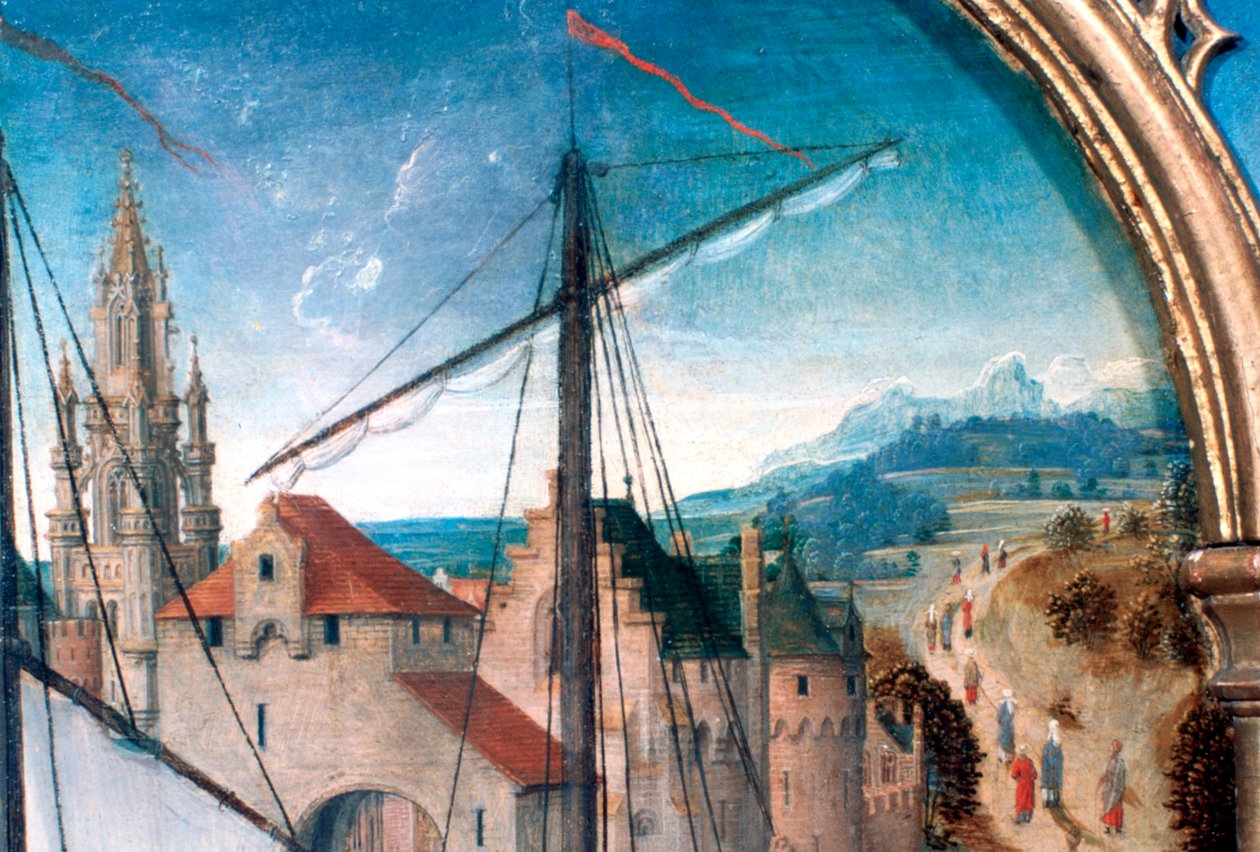 Svatyně St Ursula, Odjezd z Basileje, Detail, 1489 od Hans Memling
