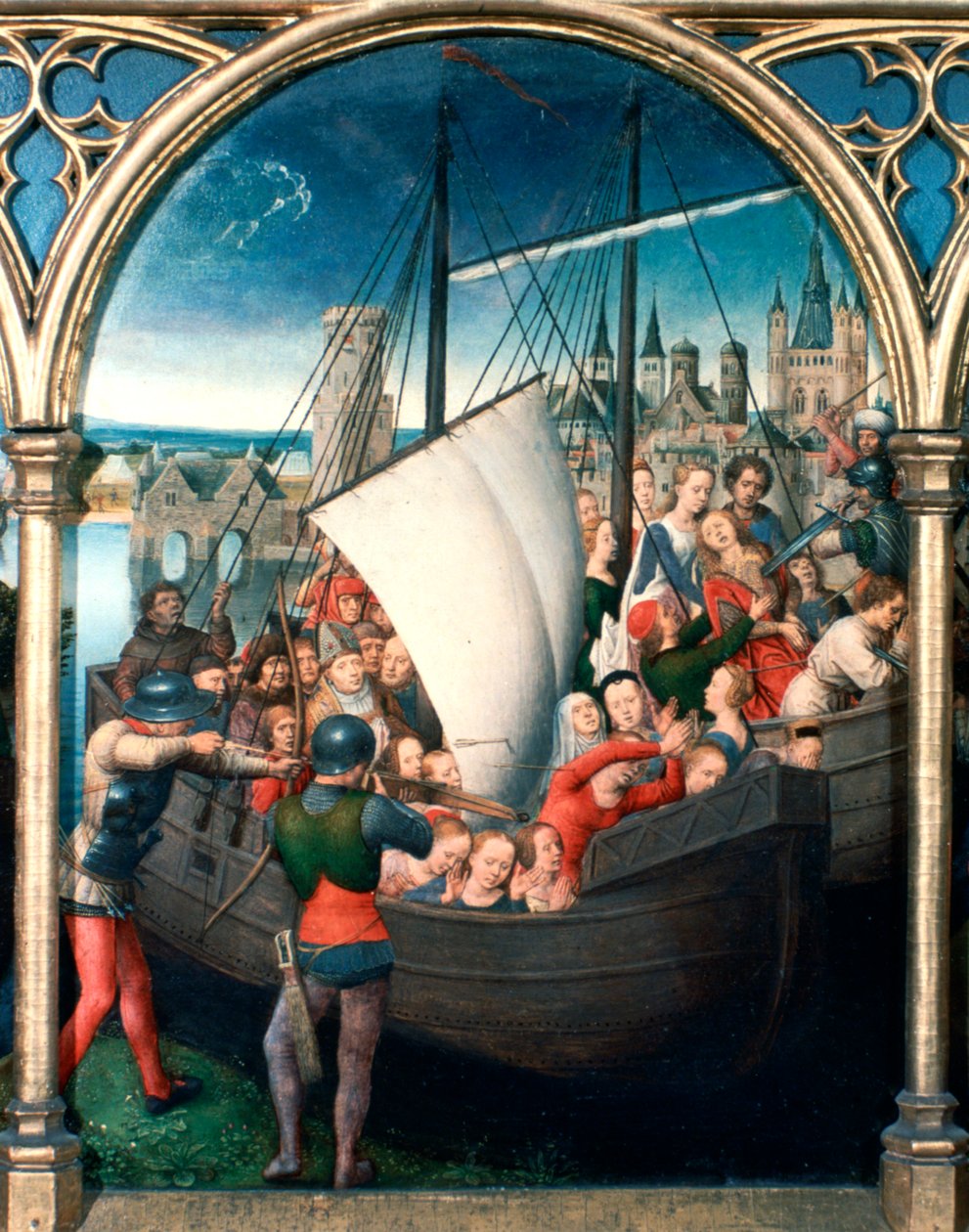 Svatyně svaté Uršule, mučednická smrt, 1489 od Hans Memling