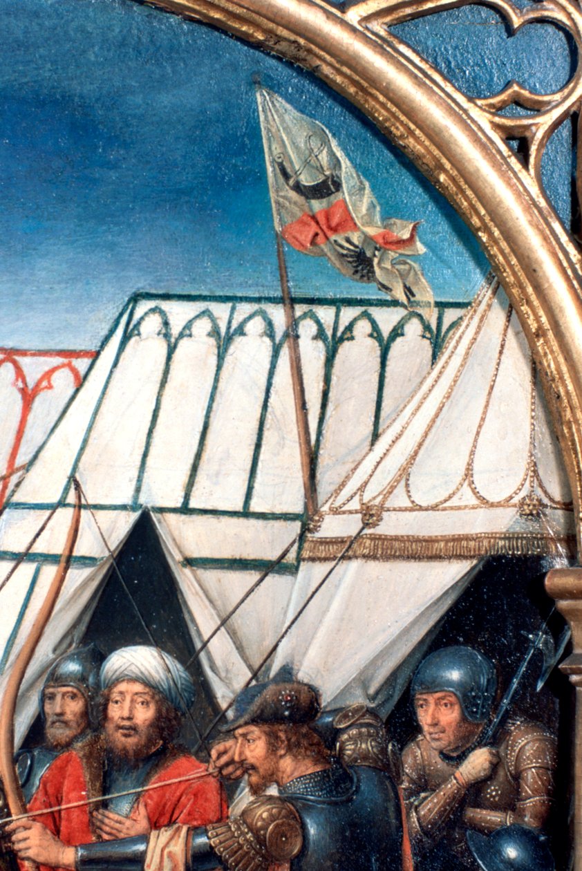 Svatyně St Ursula, Mučednictví v Kolíně nad Rýnem, Detail, 1489 od Hans Memling