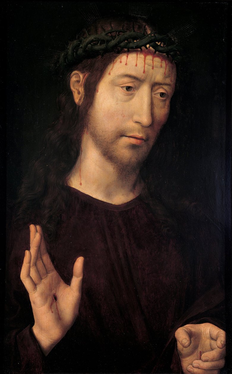 Požehnání muže z bolestí od Hans Memling