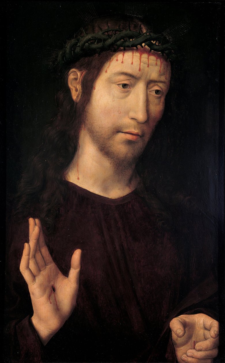 The Man of Sorrows Blessing, 1480-1490 od Hans Memling