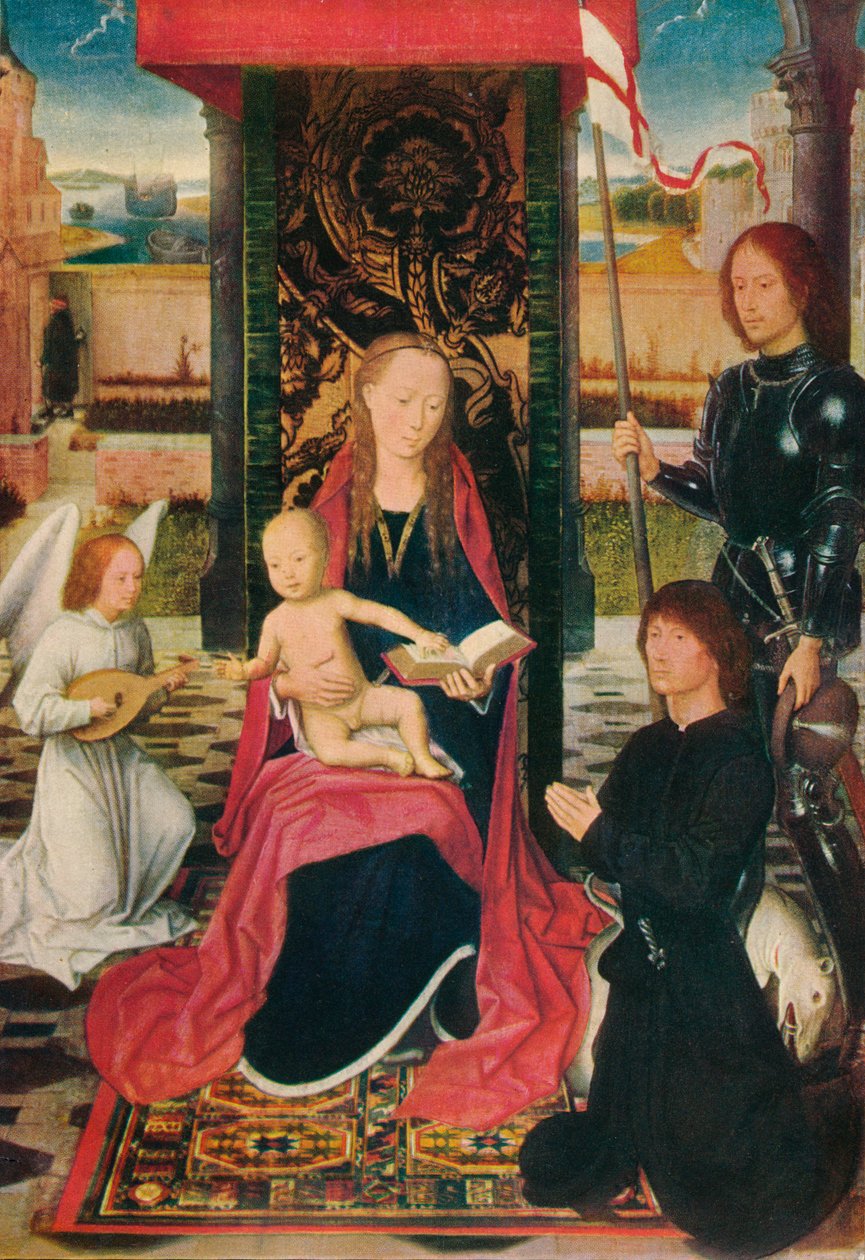Panna a dítě s andělem, c1480 od Hans Memling
