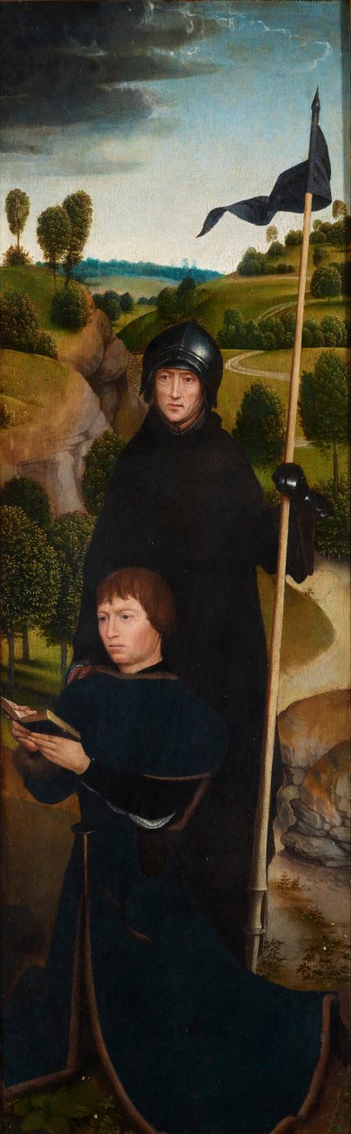 Mladý muž při modlitbě se svatým Vilémem z Malevalu od Hans Memling