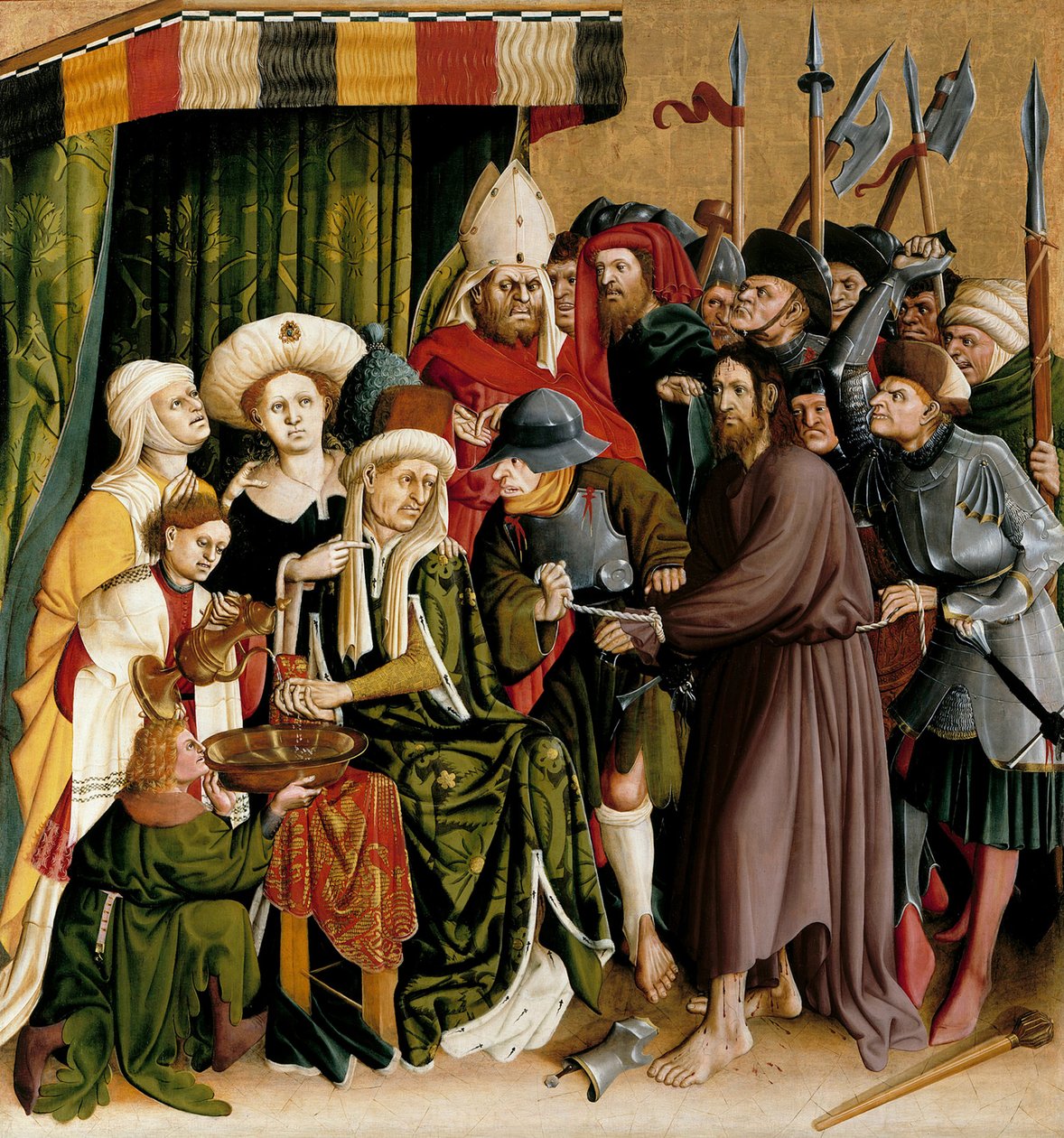 Kristus před Pilátem. Křídla Wurzachského oltáře, 1437 od Hans Multscher