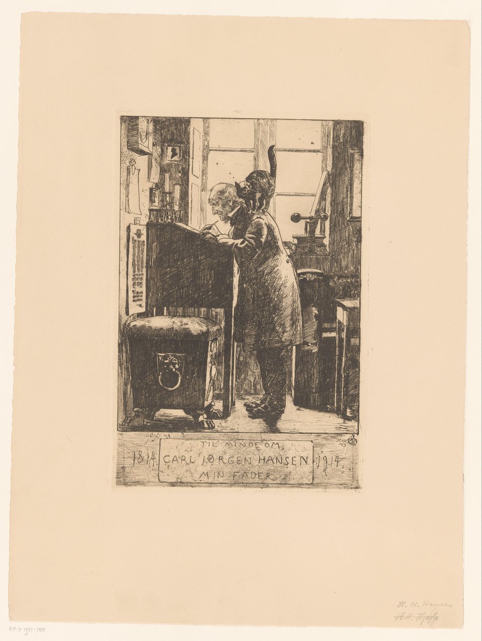 Vader van de umělec Na památku Carla Jorgena Hansena, mého otce / 1814 1914 od Hans Nicolai Aksel Hansen