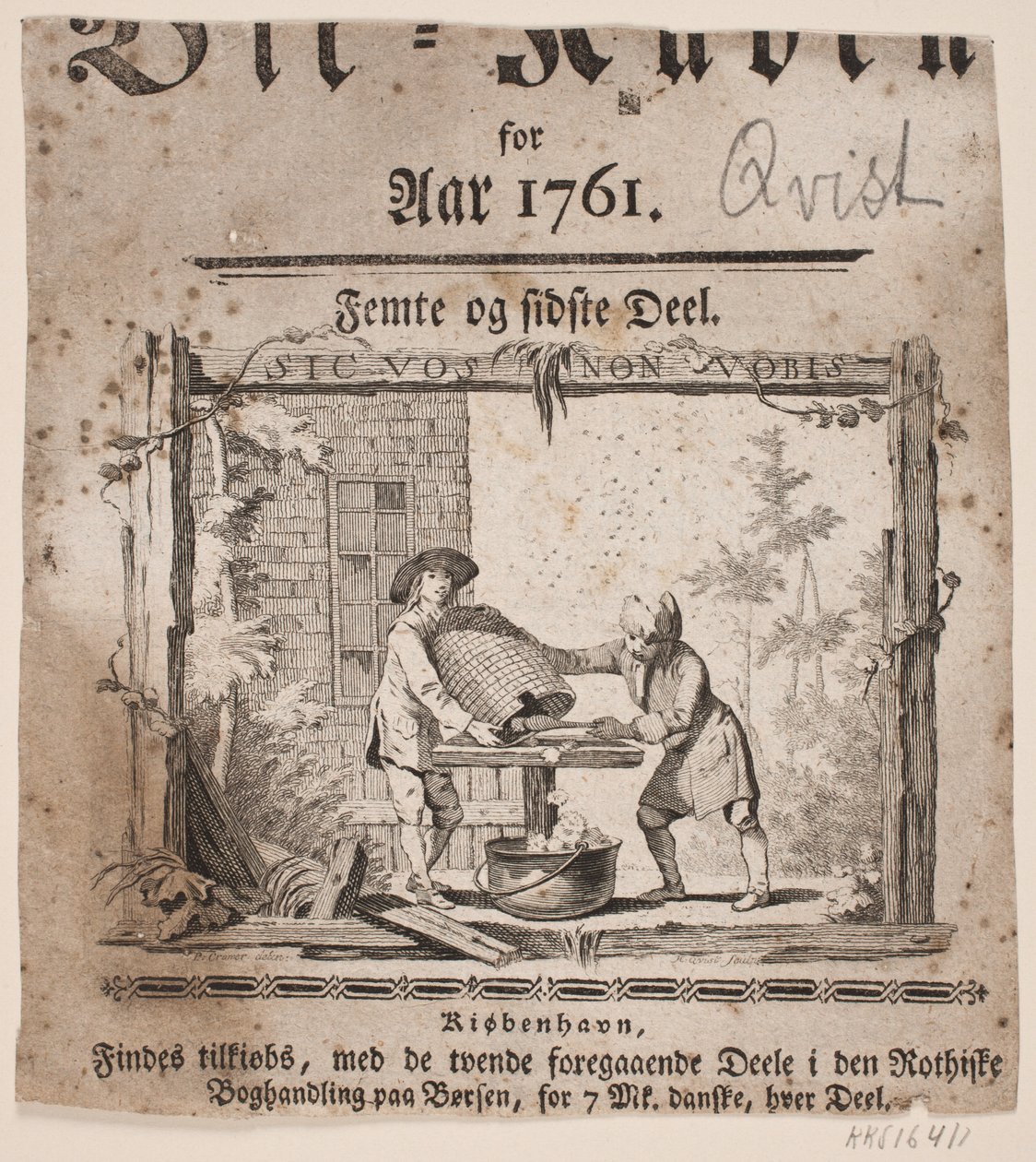 Titulní viněta pro „Bii-Kuben pro rok 1761“, část V od Hans Quist