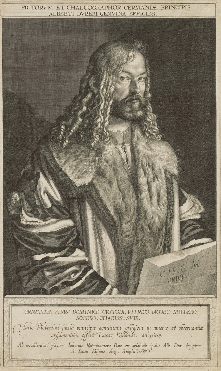 Portrét Dürer, vyrytý Lucas Kilian od Hans Rottenhammer