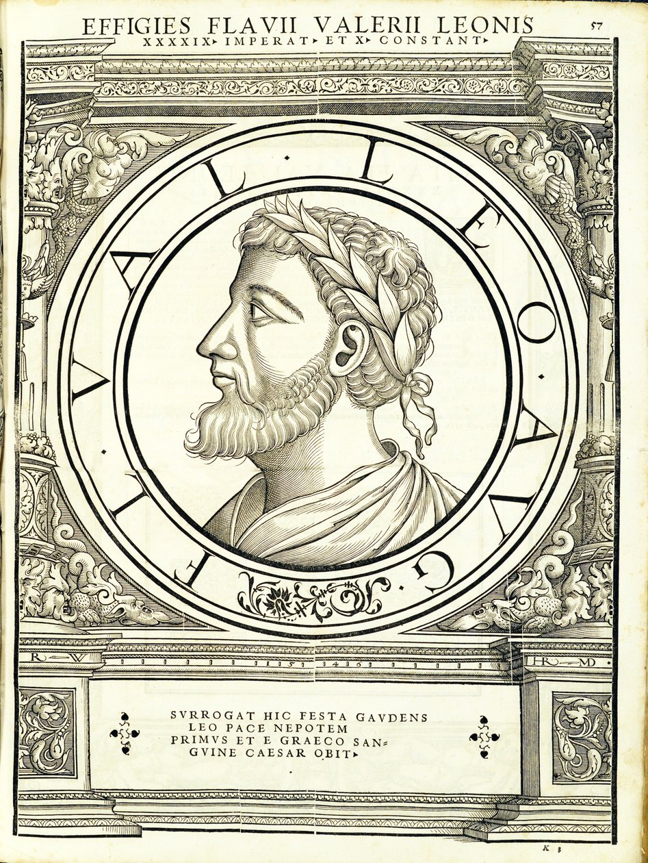 Leo I, ilustrace z „Římští císaři celého Východu a Západu“ od Hans Rudolf Manuel Deutsch