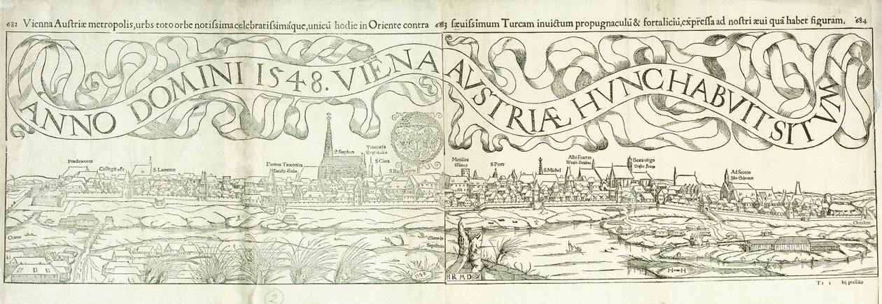 Pohled na Vídeň v roce 1548, 1550 od Hans Rudolf Manuel Deutsch