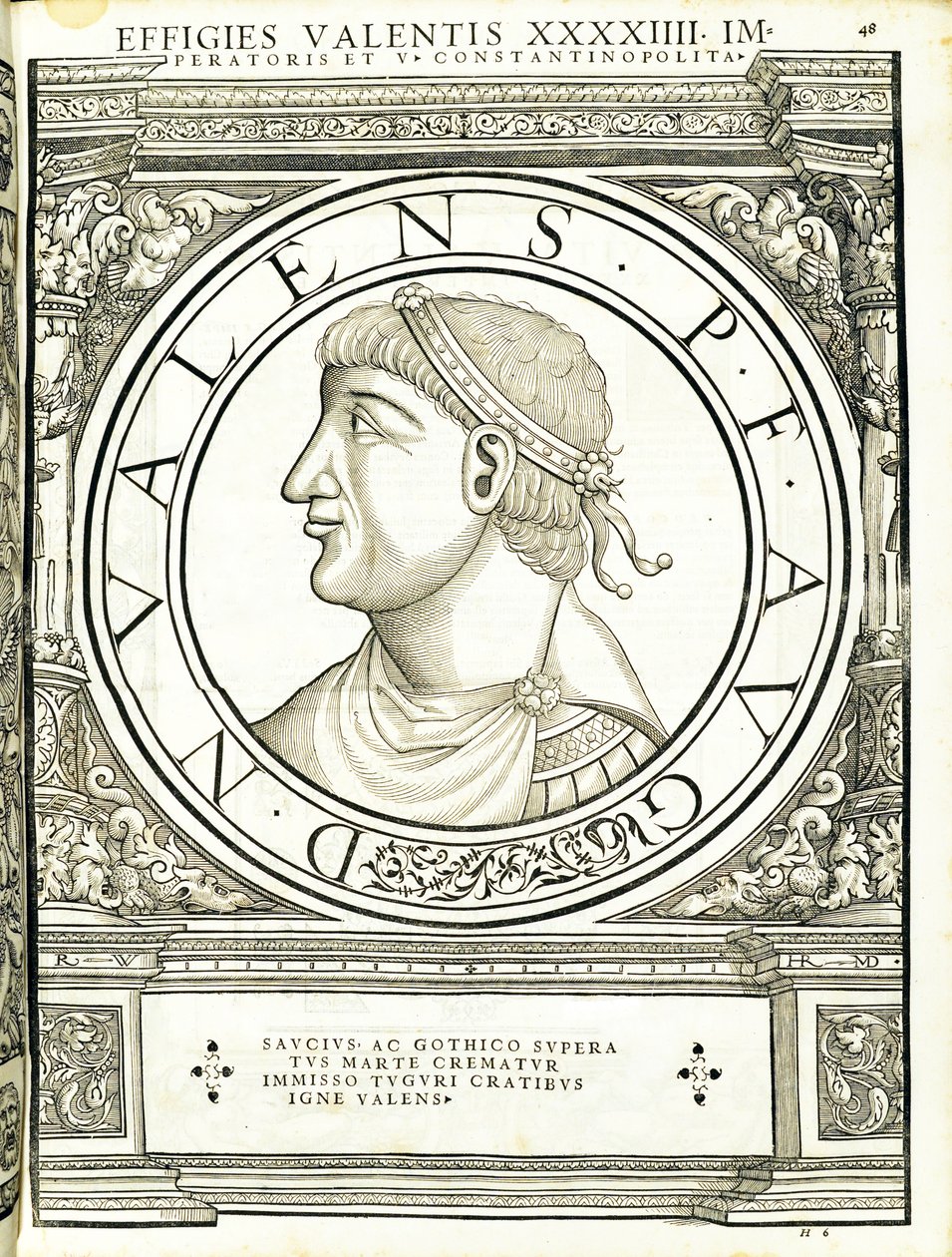 Valens, ilustrace z „Římští císaři celého Východu a Západu“, dřevoryt Rudolpha Wyssenbacha, tisk Andreas Gesner, Curych, 1559 od Hans Rudolf Manuel Deutsch